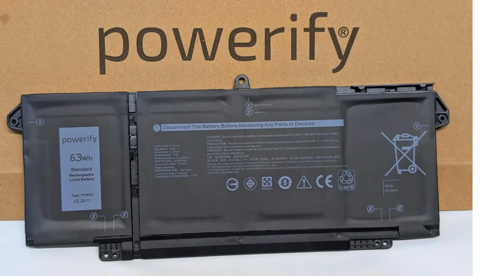 [BD7320] Latitude 7320 7420, 15.2v 63Wh, 7FMXV