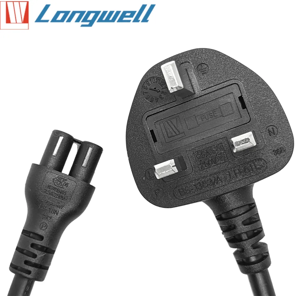 [C5UK2M] C5 UK Clover Cable, 1.8m, Black ( 70pcs CTN )
