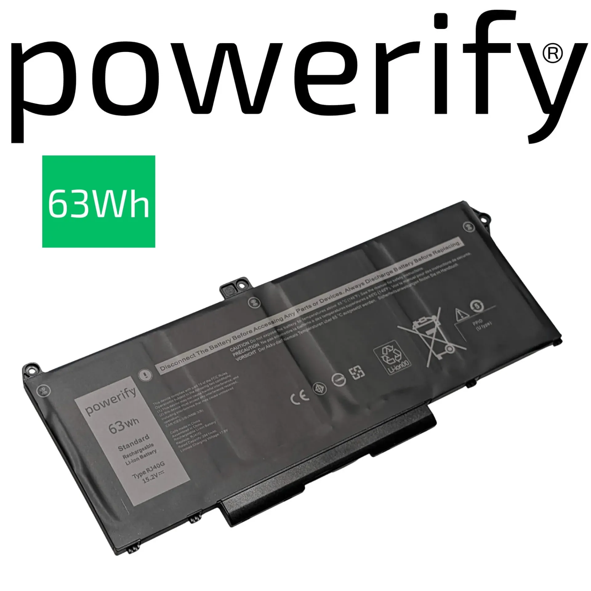 [BD5420] Latitude 5520 5420 Battery,15.2V,63Wh, RJ40G