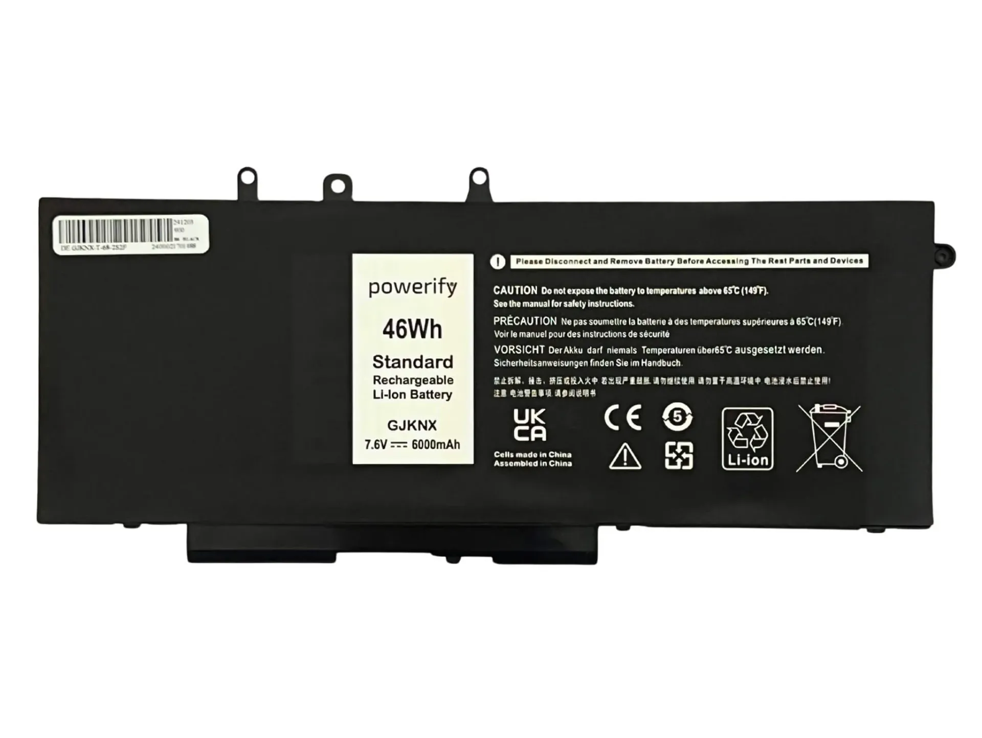 [BD5480] Dell Latitude E5480 E5490,7.6v, 46Wh, GJKNX