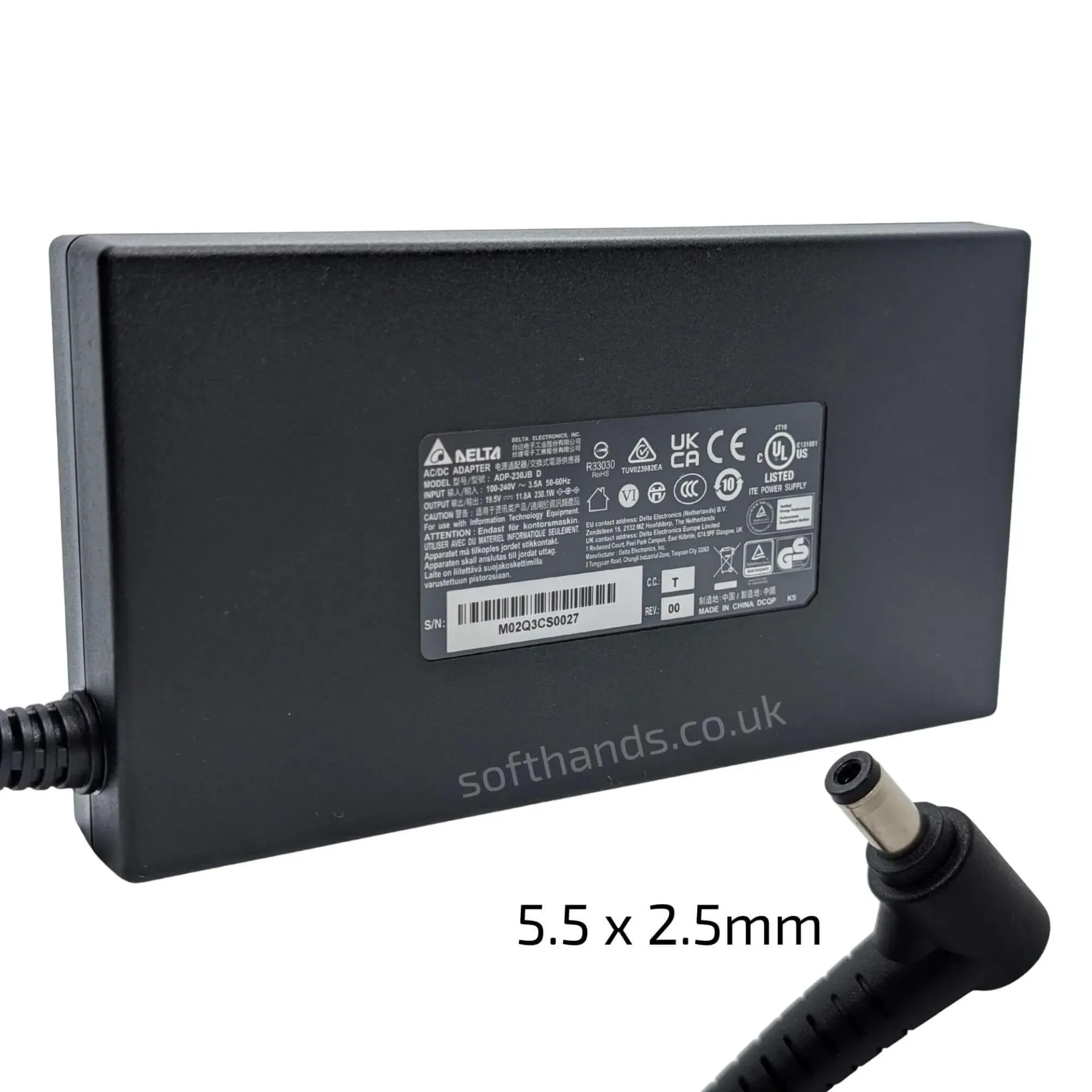 Delta 230W, 19.5V 11.8A, 5.5mm