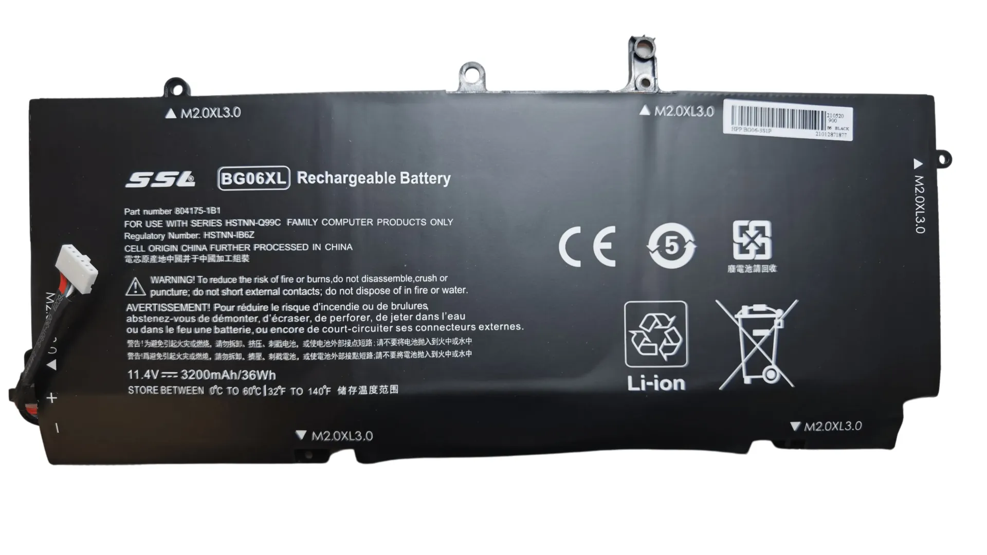 EliteBook 1040 G3, 11.4V, 36Wh, BG06XL