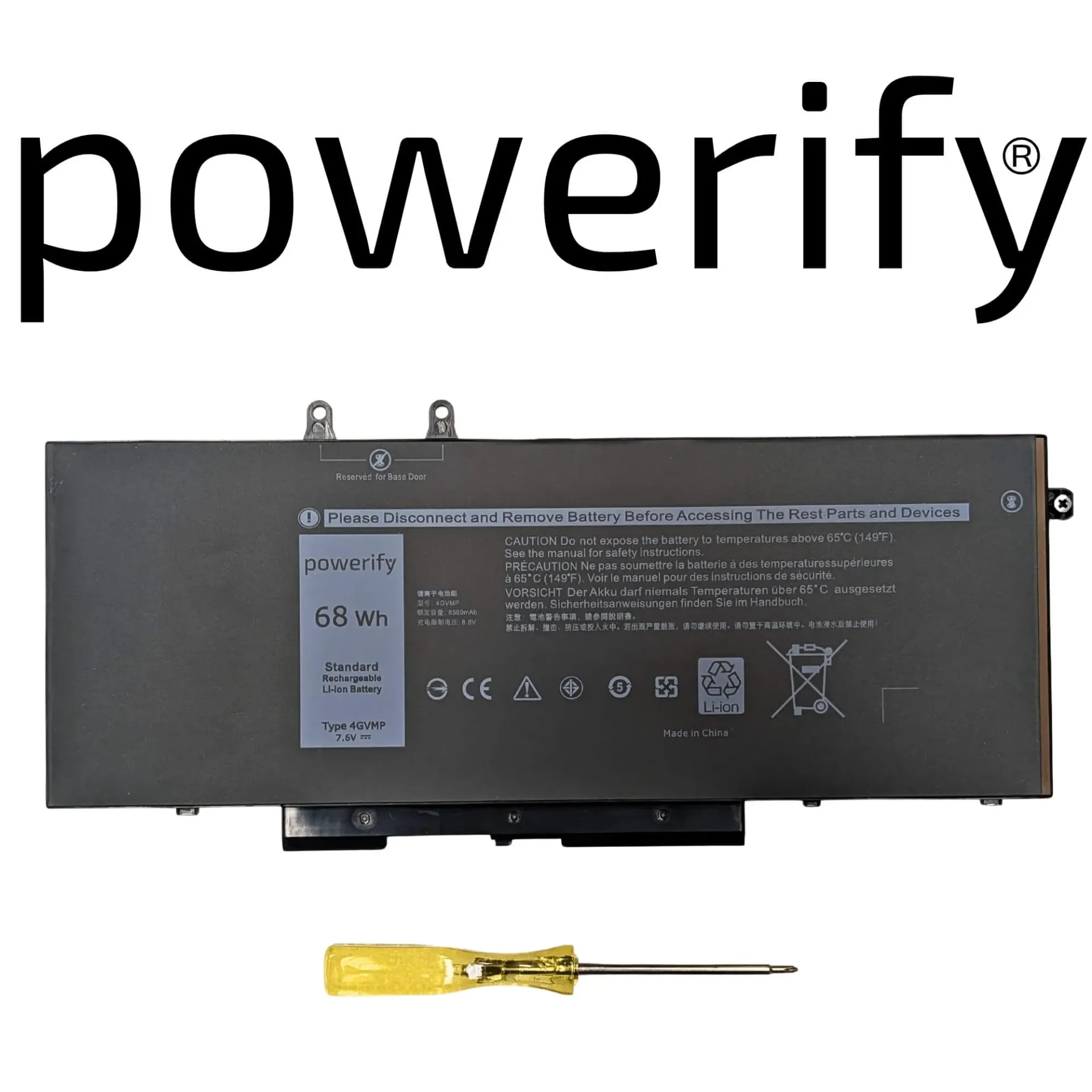 [BD5400] Latitude 5401, Precision 3541, 7.6v, 68Wh, 4GVMP
