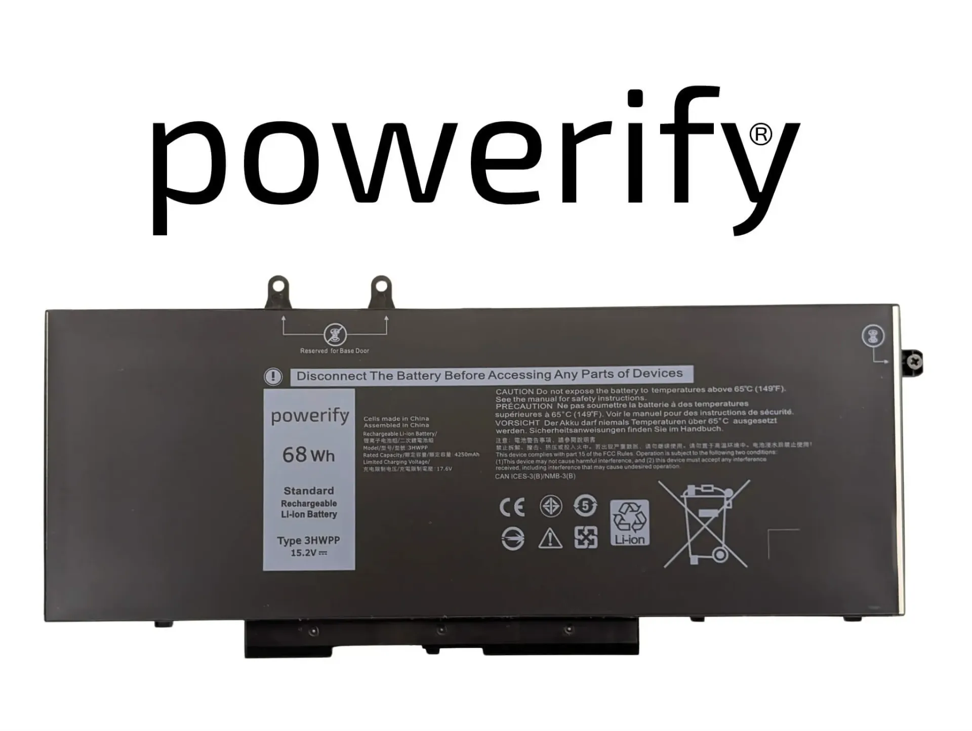 Latitude 5410 5510,15.2v, 68Wh, 3HWPP