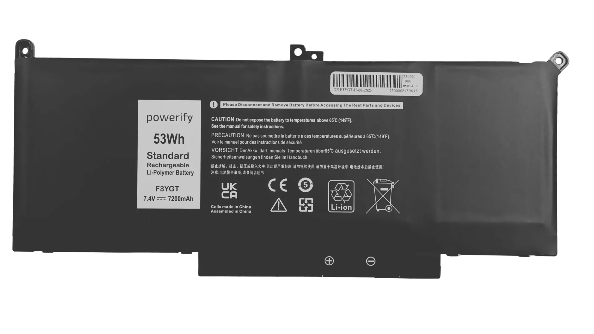 Latitude 7480 7490, 7.4V, 7200mAh, F3YGT