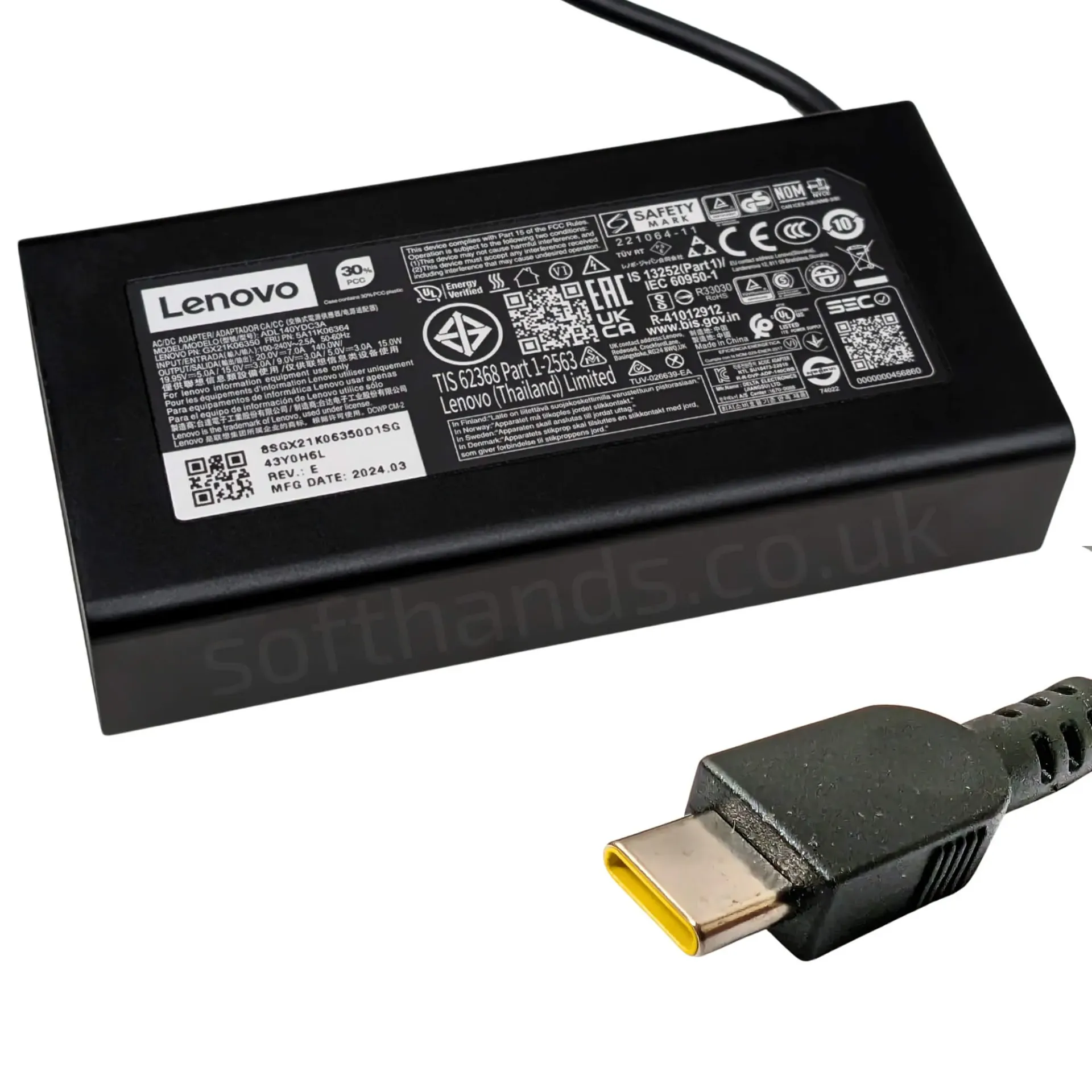 [CL14C] Lenovo 140W USB-C Adapter, PD, Original
