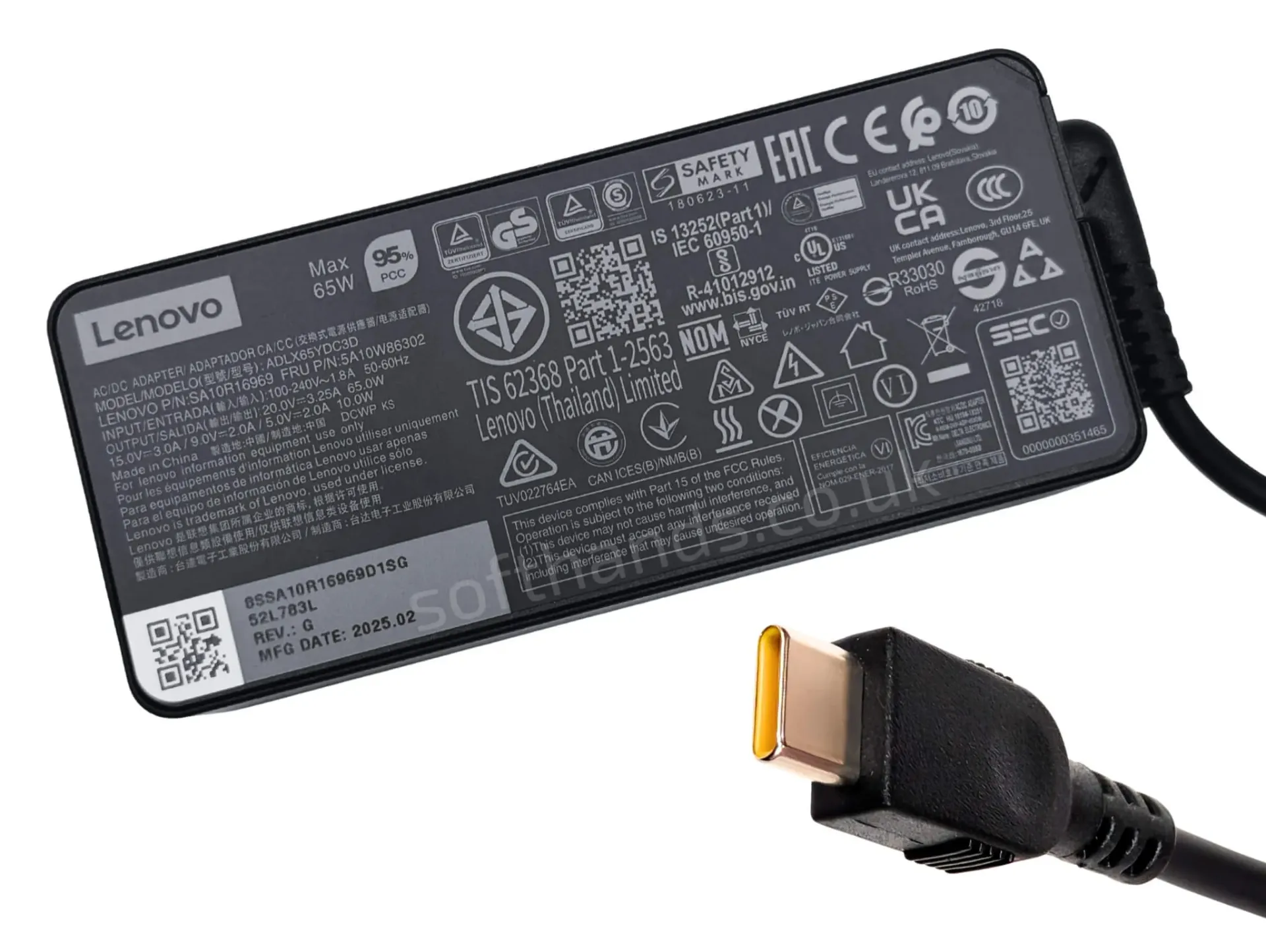 [CL6C] Lenovo 20V 3.25A, 65W, Type-C, PD, Bulk