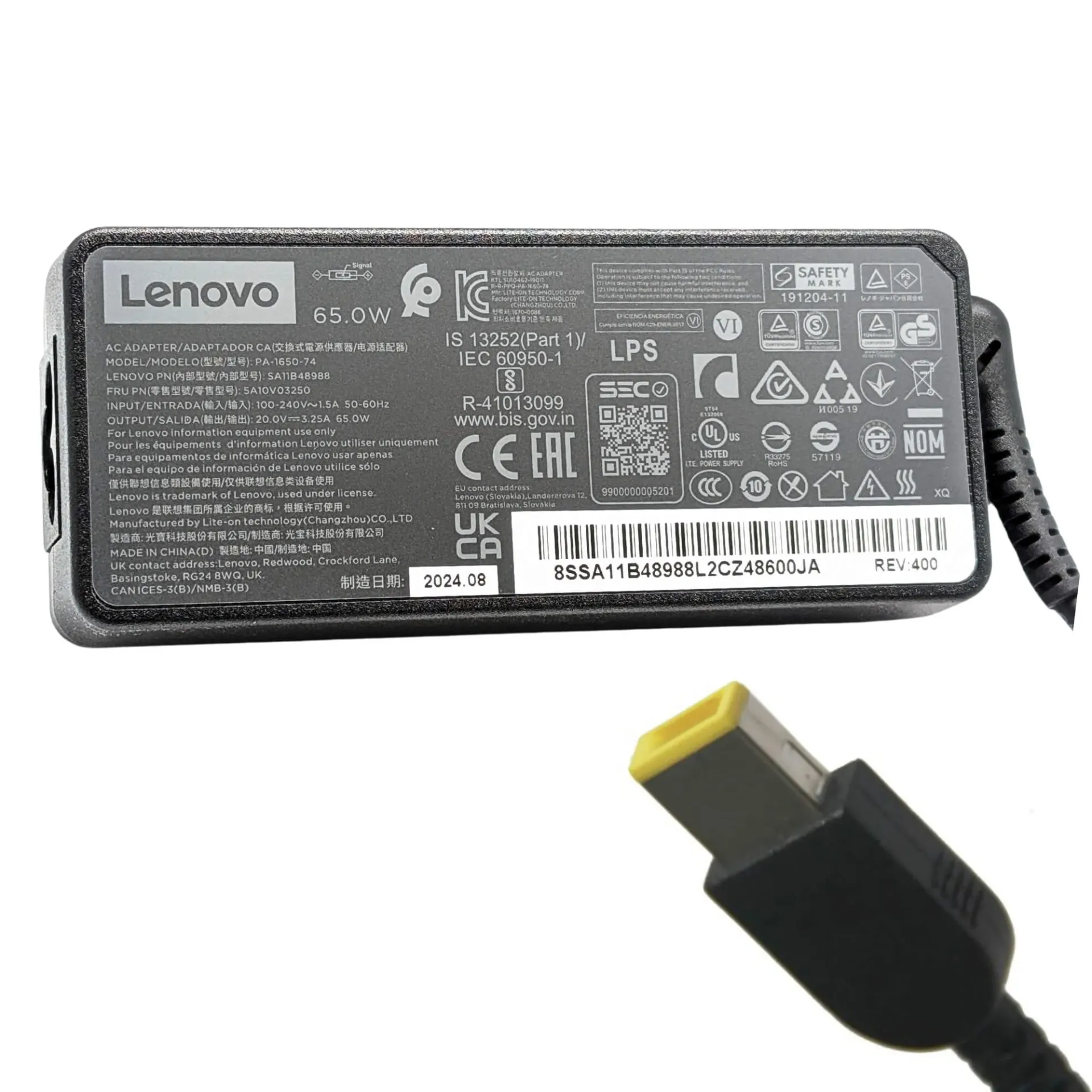 [CL6U] Lenovo 65W, 20V 3.25A, Rectangle