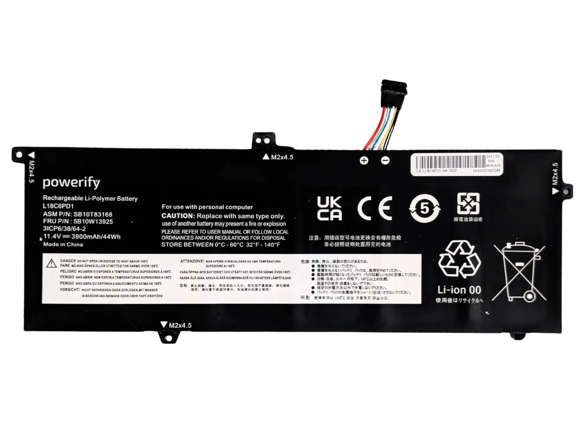 [BLX13] ThinkPad X390 X395 X13 Gen 1, 11.4v, 44Wh, L18C6PD1