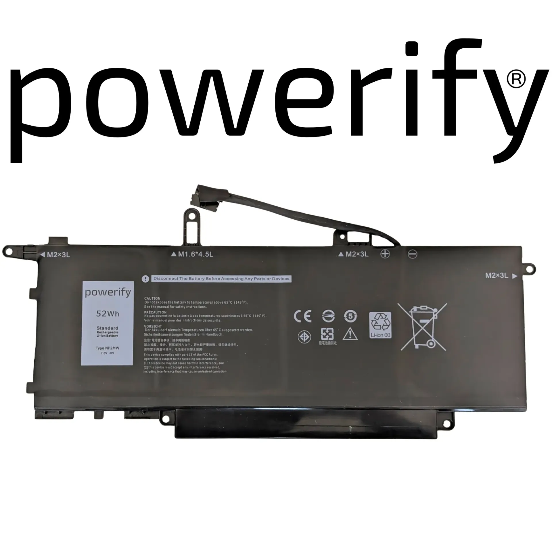 Dell Latitude 7400 2-in-1, 7.6V, 52Wh, NF2MW