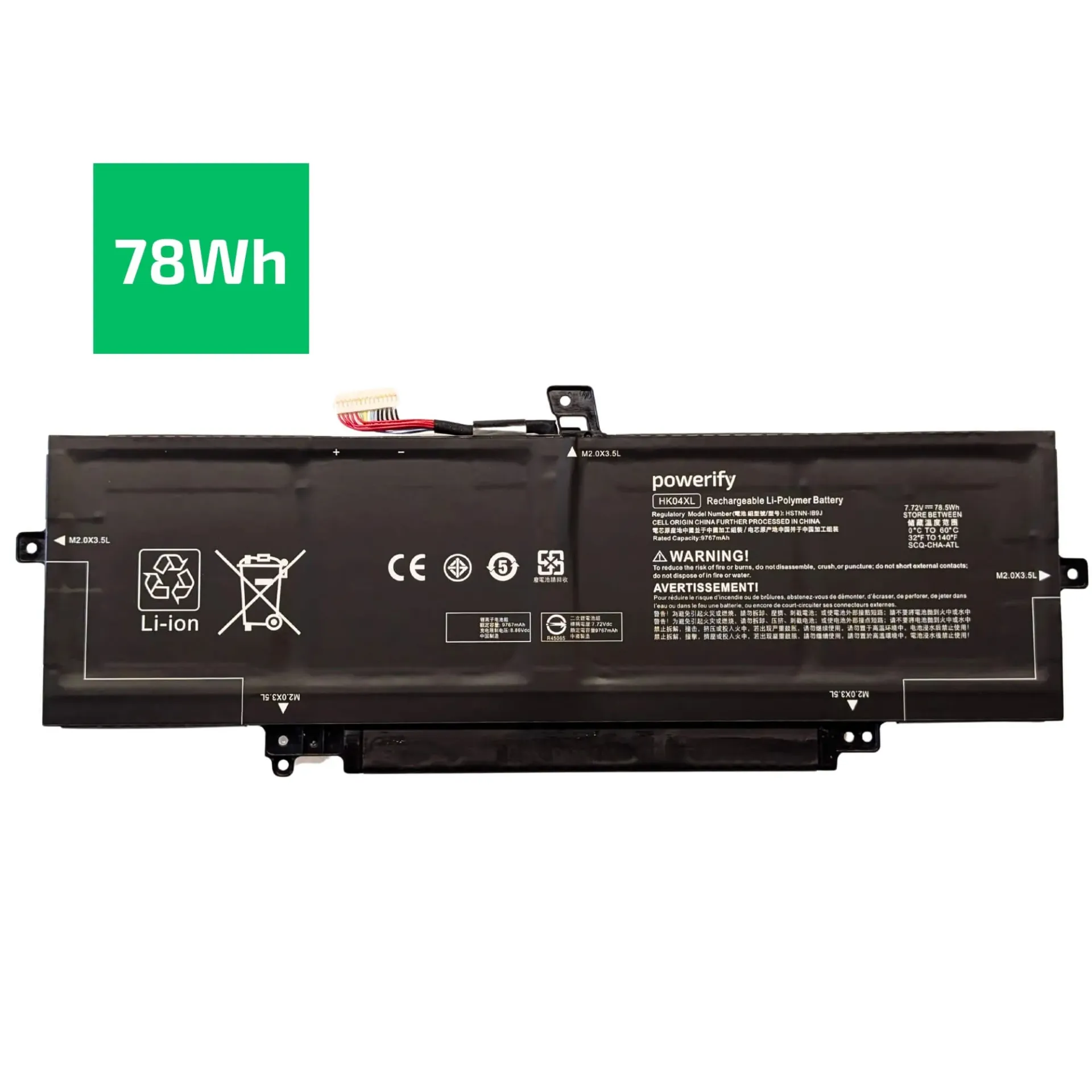 [HK04XL-78Wh] Elitebook X360 1040 G7 G8, 7.7v, 78Wh, HK04XL