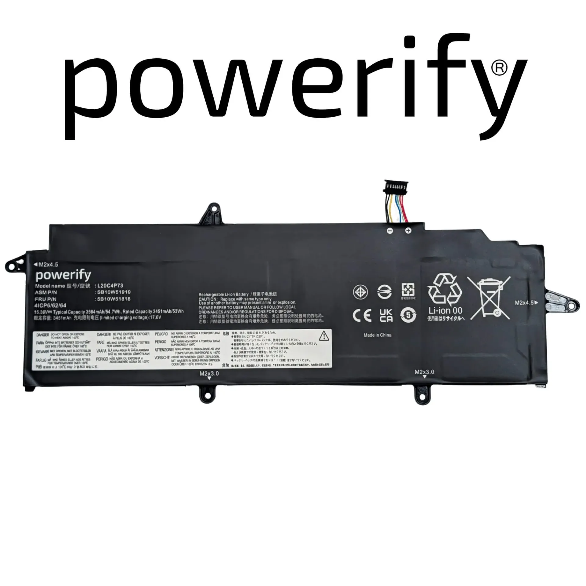 [BLX13G3] Lenovo ThinkPad X13 Gen 3, 15.36v, 54Wh, L20C4P73